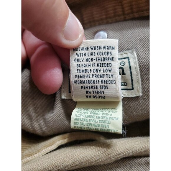 LL Bean Pants Mens 36x29 Tan Corduroy Standard Fit Wide Leg Outdoors Winter Warm - Picture 9 of 10